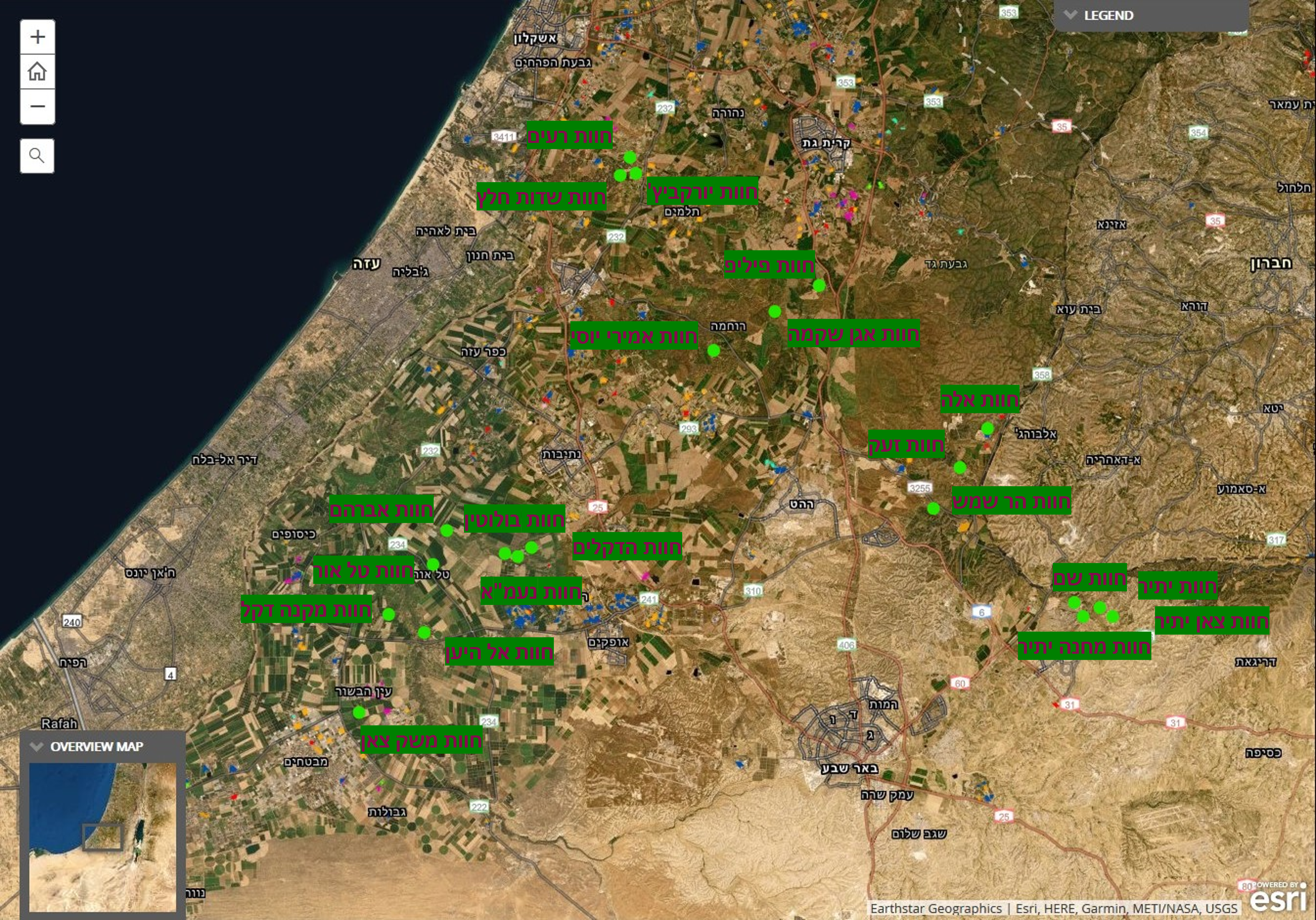 מפת חוות הנגב
